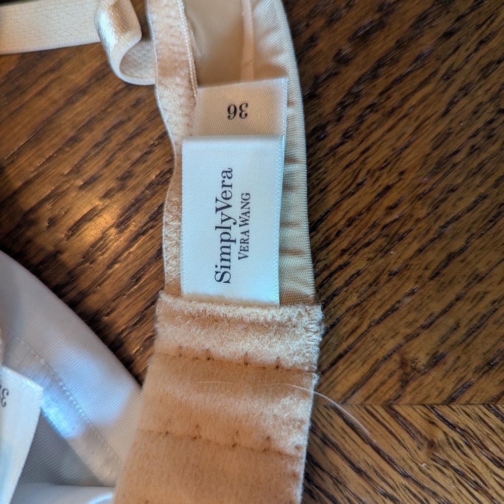 Simply Vera By Vera Wang, Set Of Two.Simple Women's White and Cream Bralette Duo - Picture 4 of 5